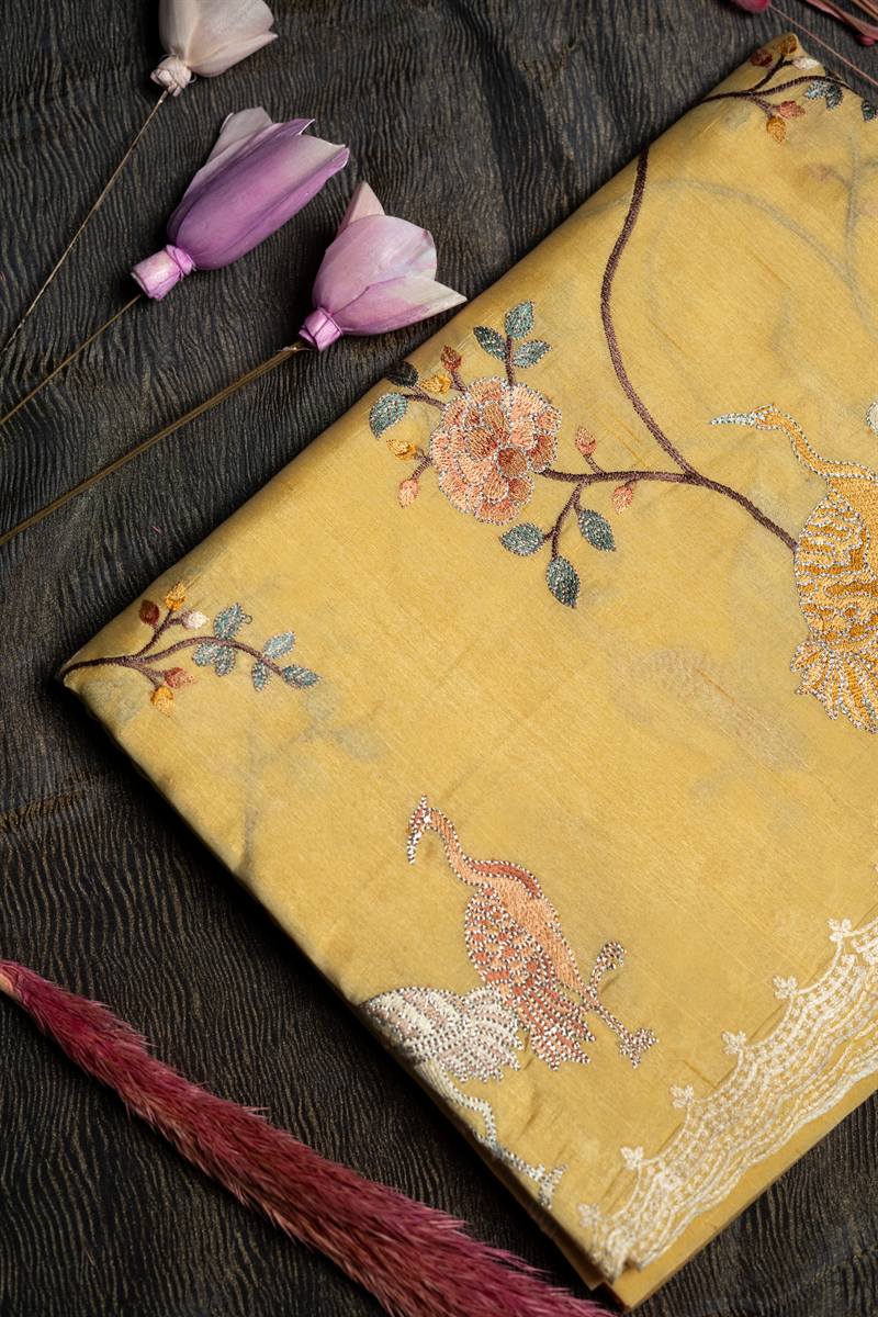 Mustard Floral Brocade