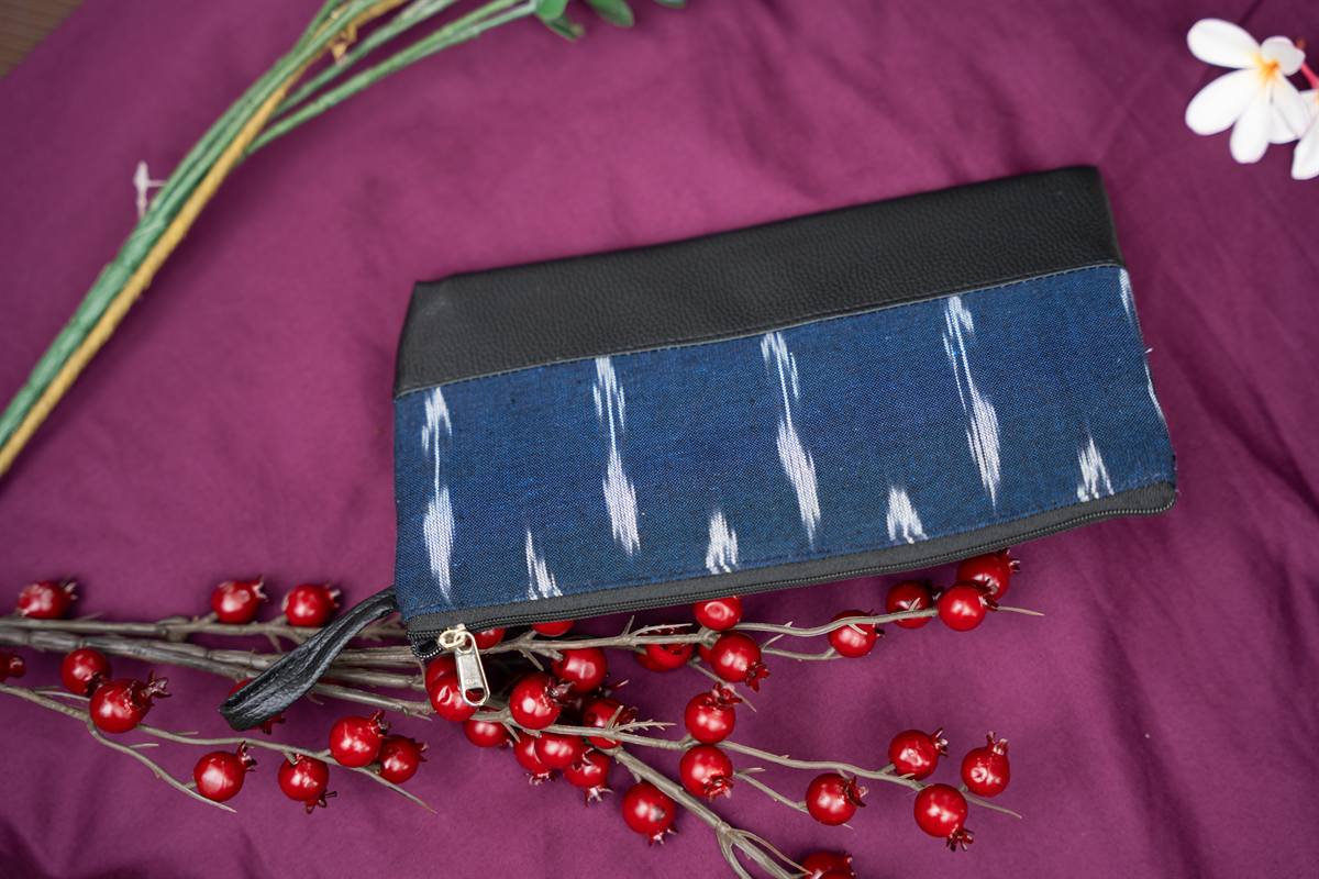 Indigo Ikat Clutch