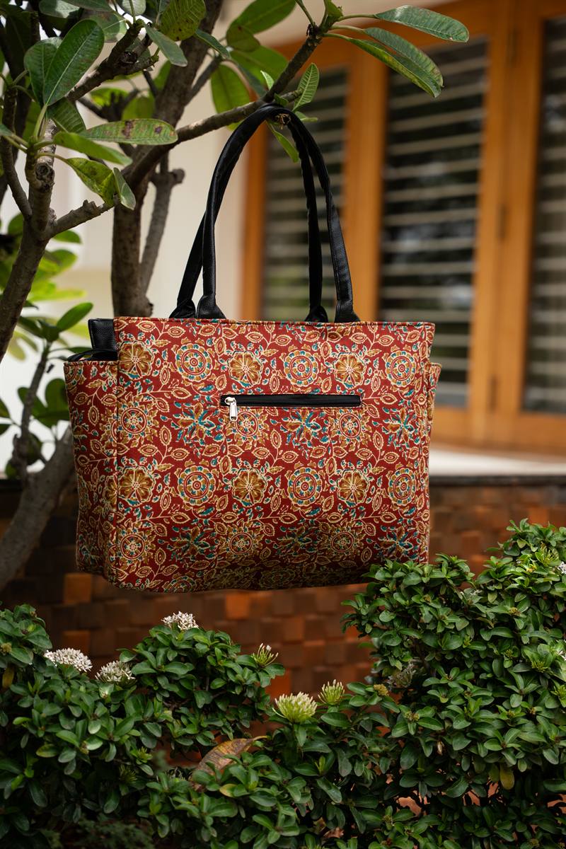 Rust Floral Tote