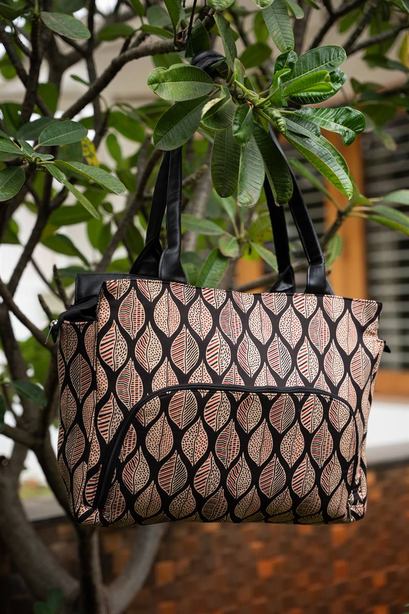 Beige Lattice Tote