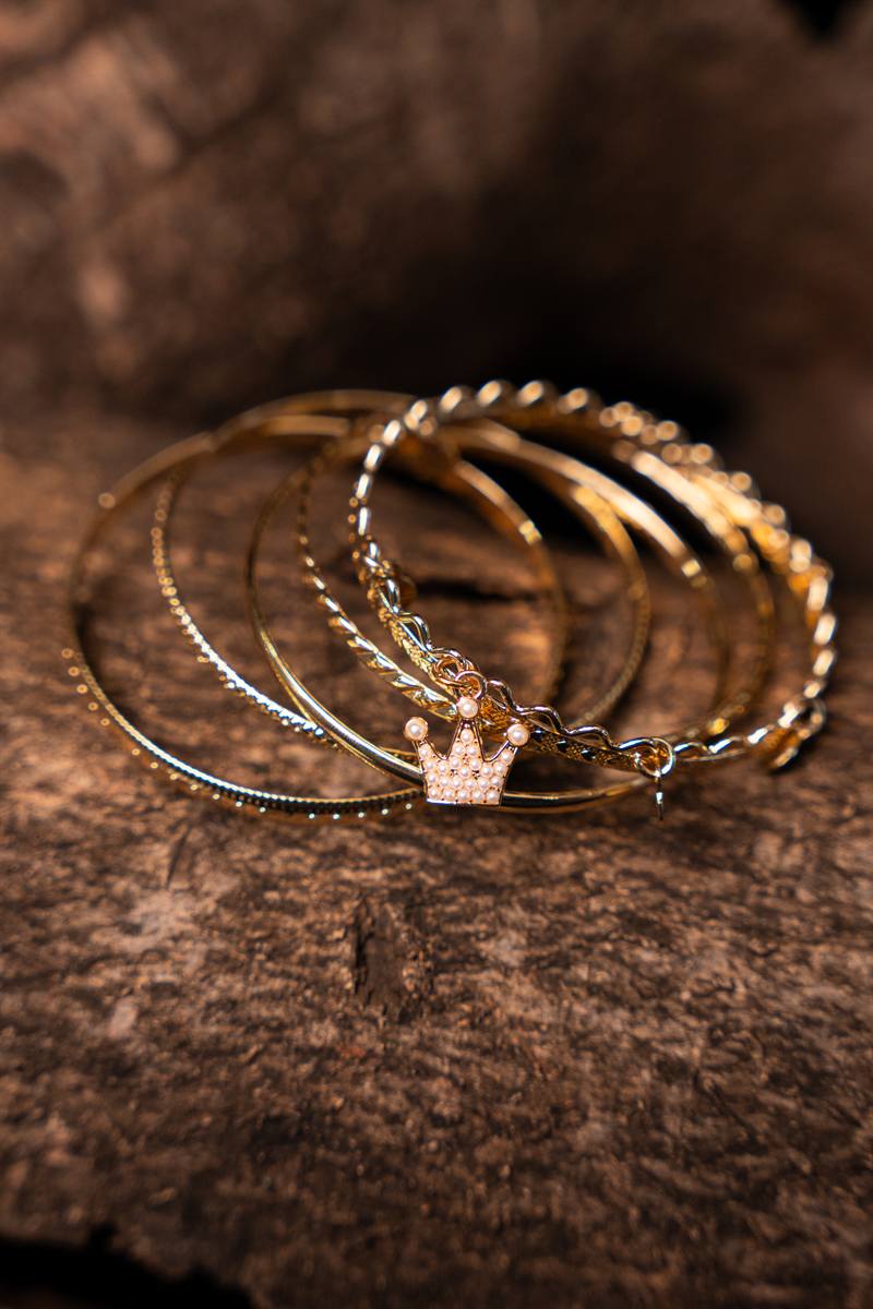 Stacked Gold Bangles