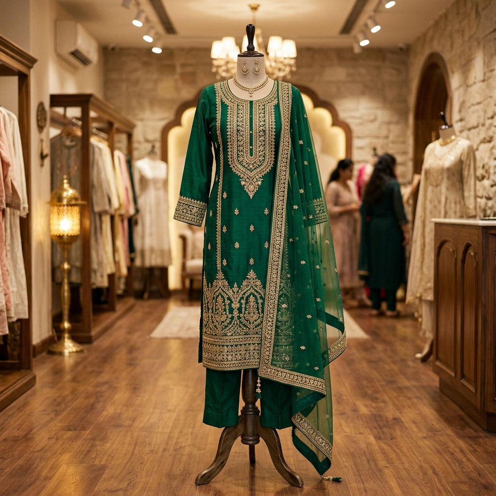 Ready-to-wear salwar set display