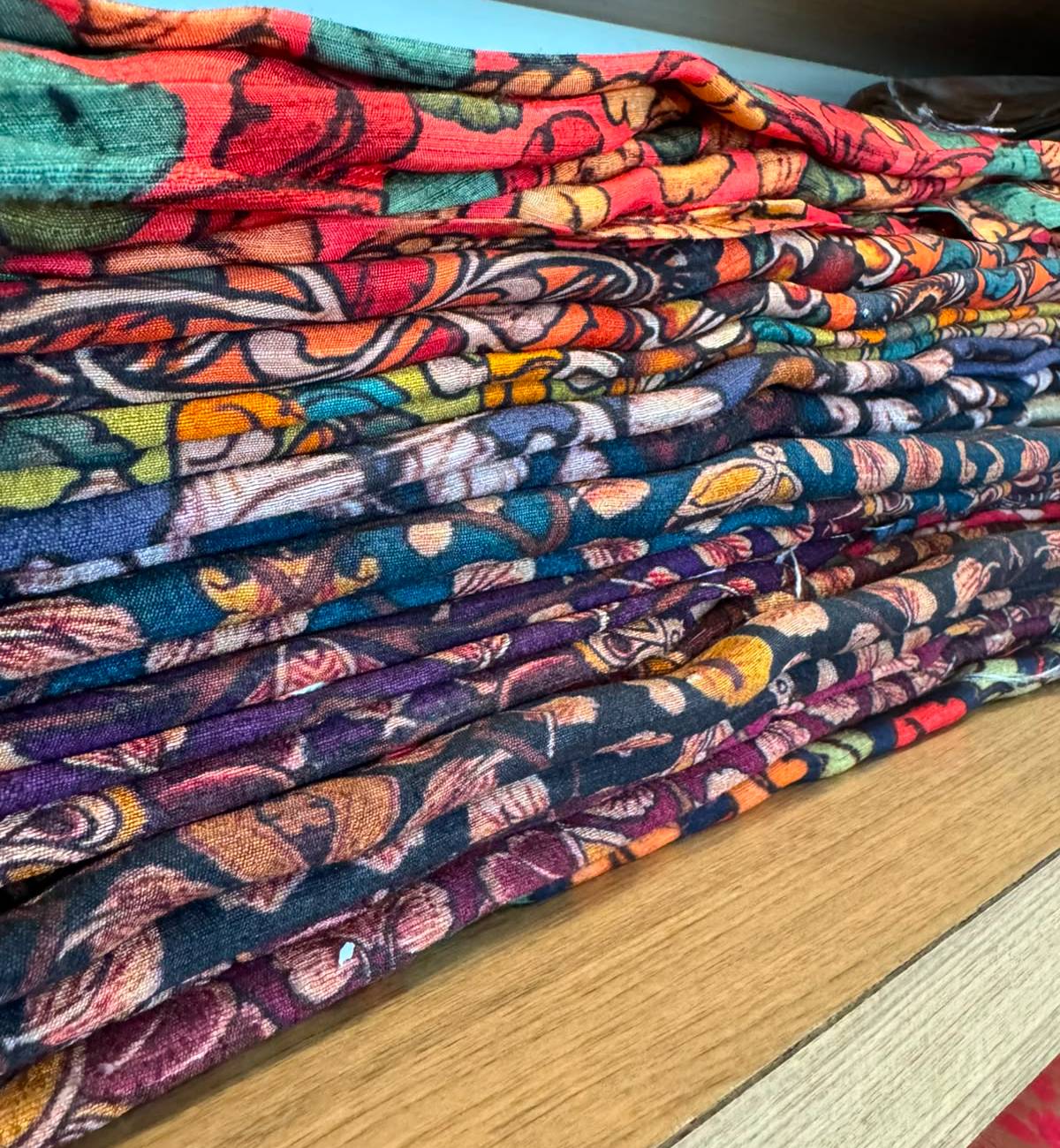 Raw silk fabrics
