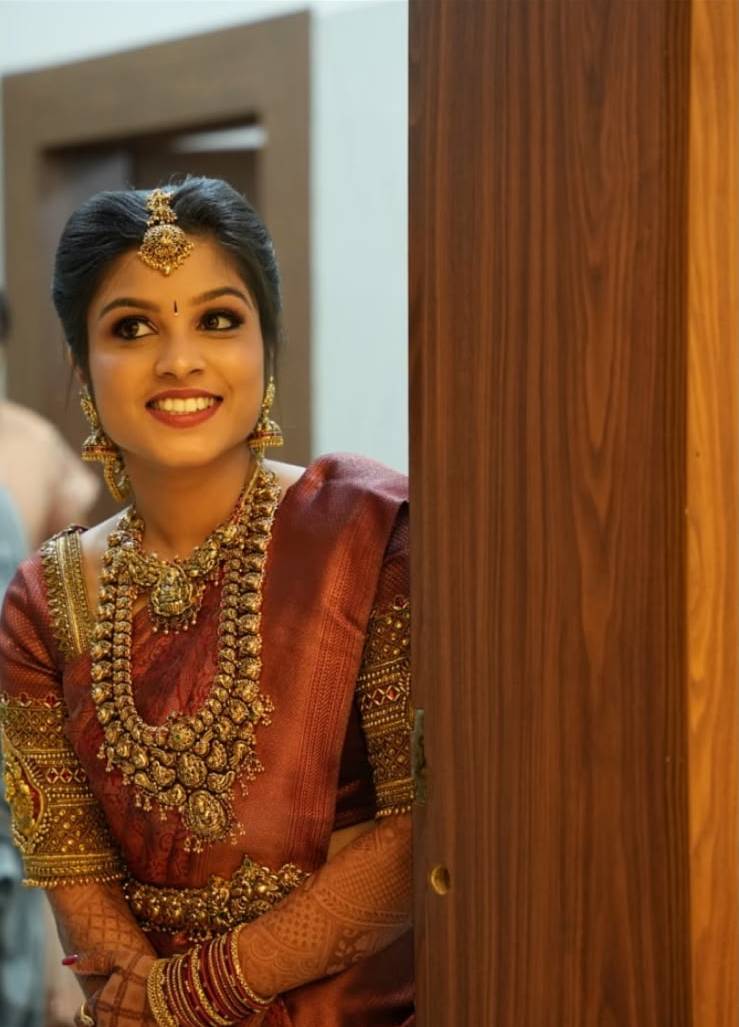 Classic crimson red pure silk Kanjeevaram