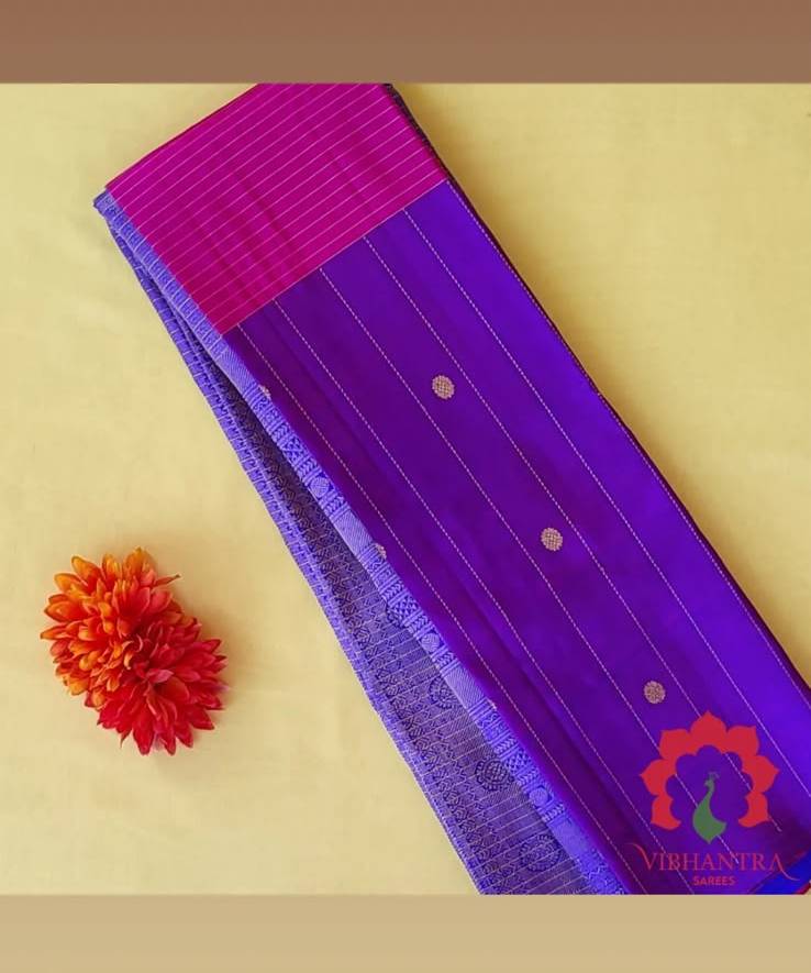 Teal Blue Silk Brocade Saree